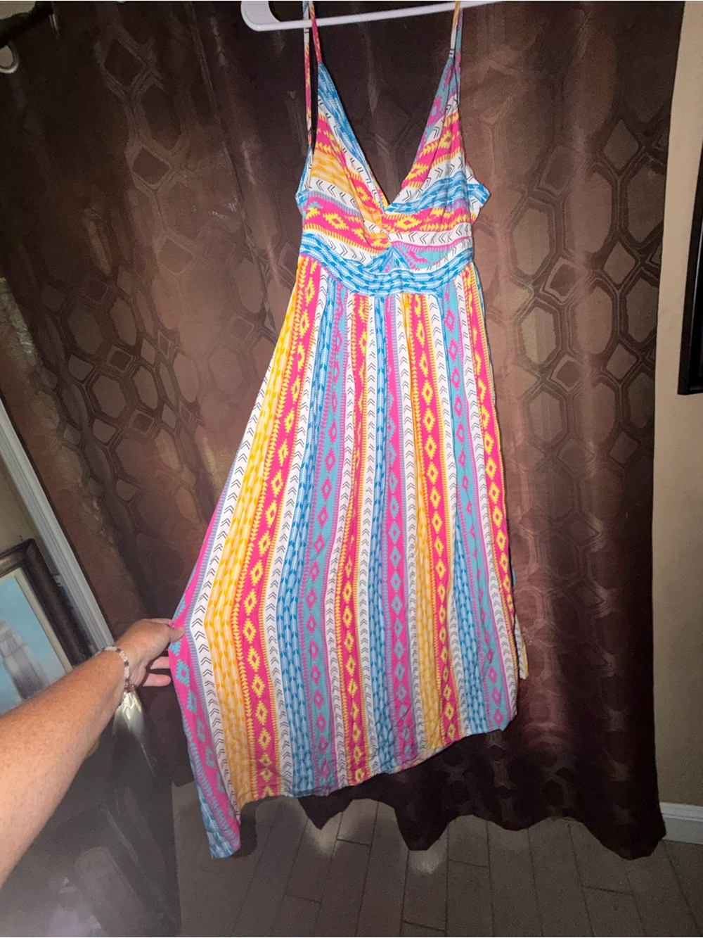 Striped Multi-Color Maxi Sundress with Spaghetti Straps